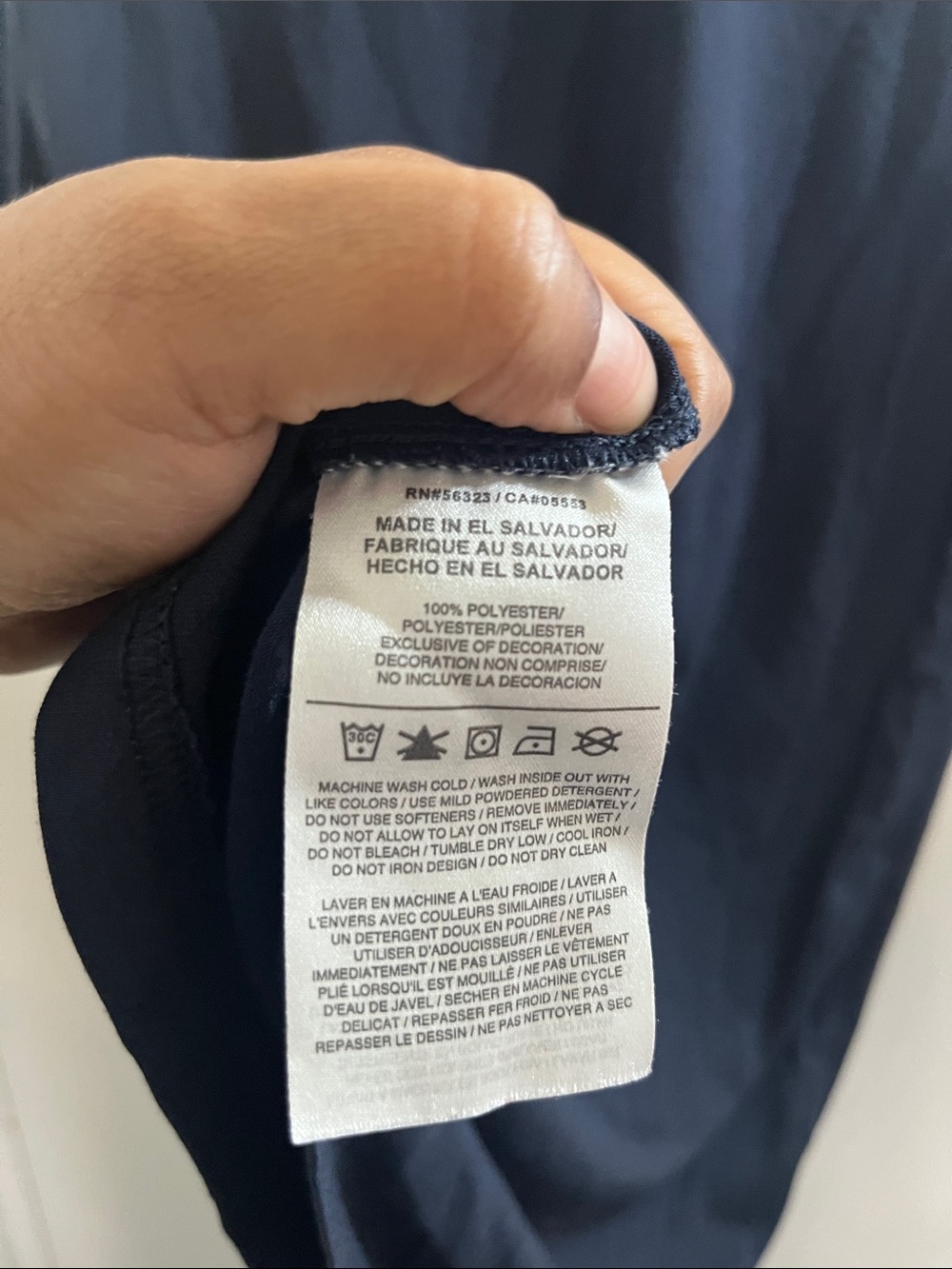 Nike Men’s Dri-FIT Short Sleeve Tee — Dark Navy with White Swoosh - Picture 6 of 6